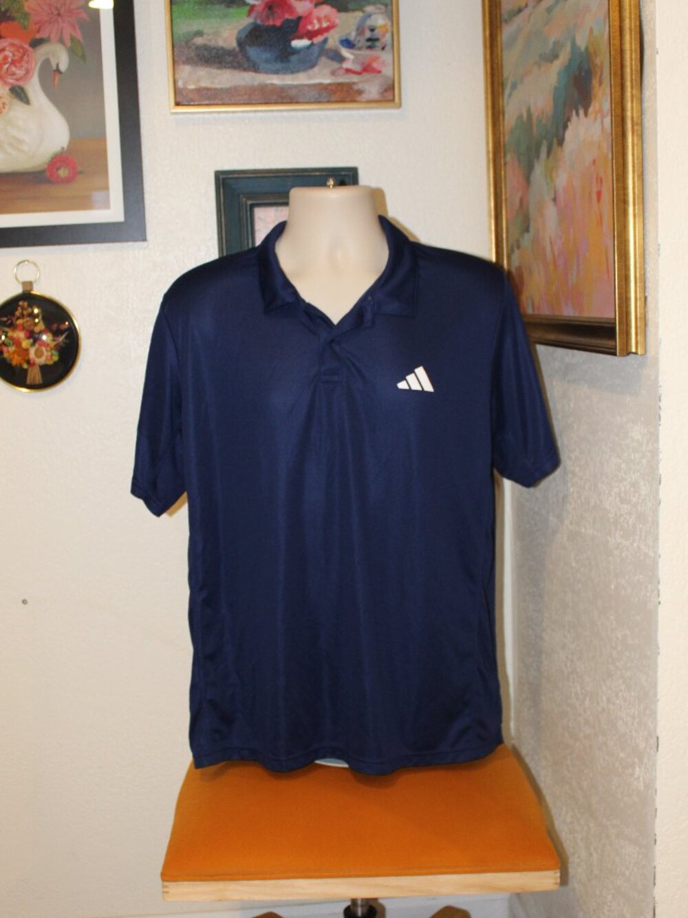 Adidas Performance Polo Shirt Navy Blue Men’s Large